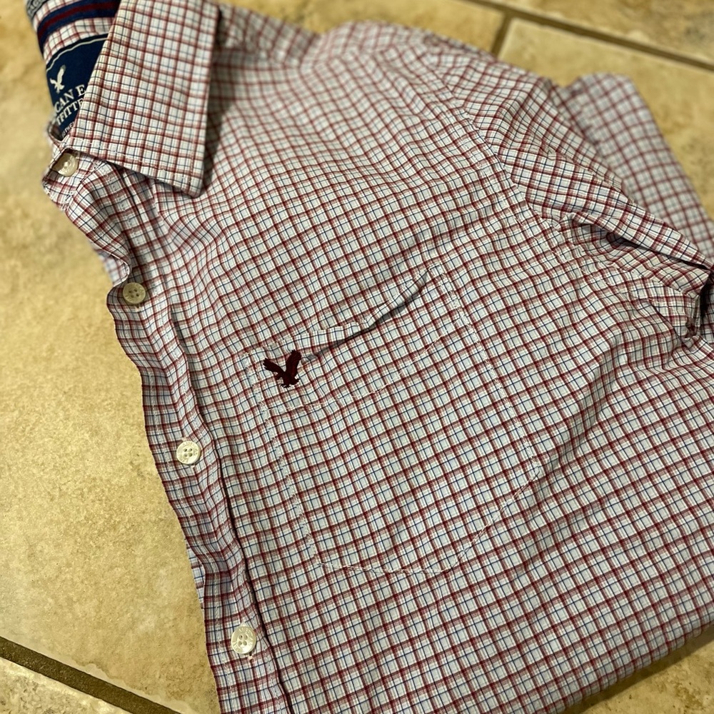 COPY - American Eagle outfitters- mens collared button down shirt.  SzL.